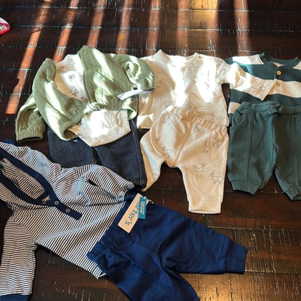 Carter's Kids Matching Sets - Green, White,‎ Blue